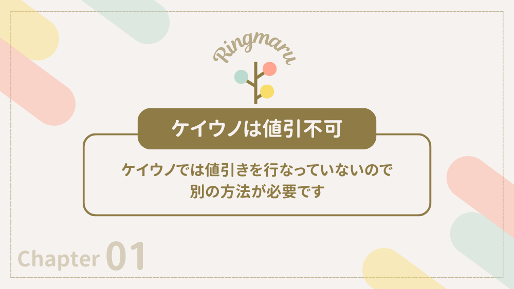 ケイウノは値引き不可